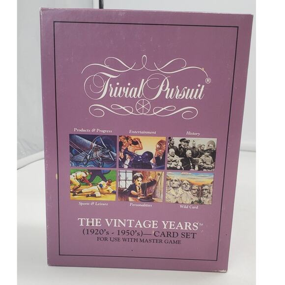 TRIVIAL PURSUIT 1989 THE VINTAGE YEARS 1920's -1950's No. 6016, Expansion Set - Picture 1 of 6